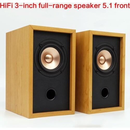DIY 10-30W 3 Inch Full Range Speaker Wooden Passive Fever Desktop Small Speaker Home Computer Audio 5.1 Front Surround