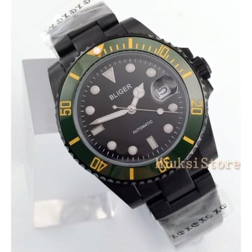 40mm black dial bracelet Sport Relogio Masculino Luminous Automatic Top Marque Luxe Hommes Date Horloge Montres Hommes