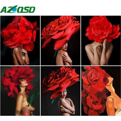 AZQSD 40x50cm Oil Painting By Numbers Portrait Drawing On Canvas Home Decoration DIY Pictures By Numbers Woman Handmade Gift