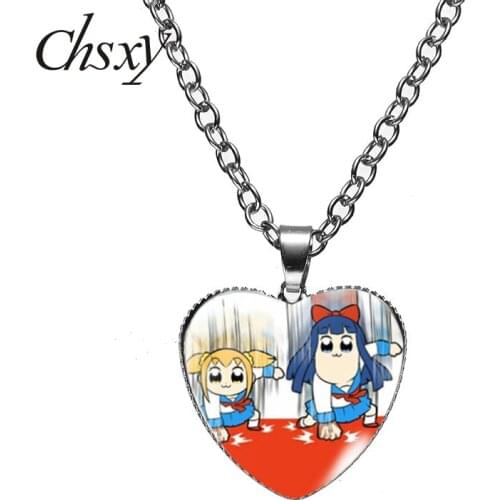 CHSXY Japan Anime POP TEAM EPIC Pendant Necklaces Cartoons Art Photo Crystal Kawaii Choker For Fans Women Men Girl Jewelry Gifts