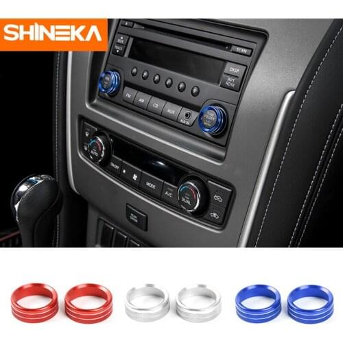 SHINEKA Aluminium Alloy CD Switch Button Decorative Ring Rotory Knob Cover for Nissan Patrol 2017