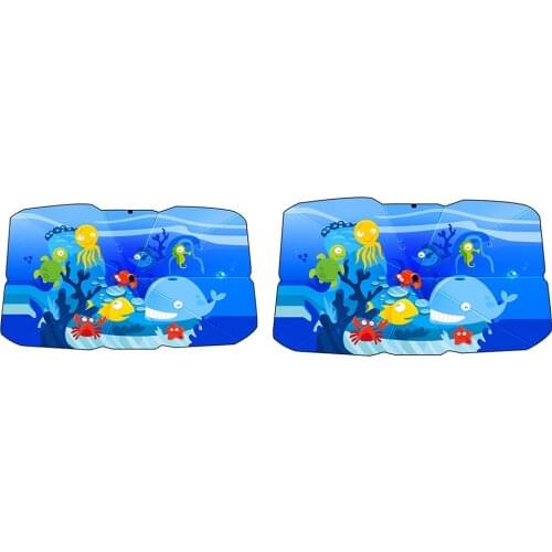 Foldable Car Sunshade Cover Film Car Shade Umbrella Front for Windshield Cartoon Underwater World Sun Shield
