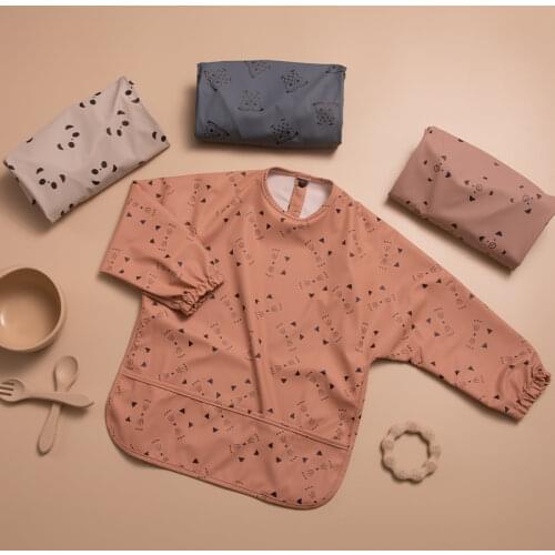 Print Children Bibs Bebe Food Eating Apron Kid Painting Smock Newborn Things Infant Bib for Baby Breakfast Lunch Dinner Feeding