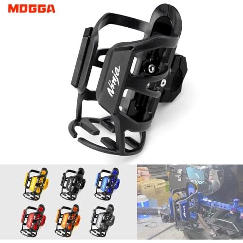 For Kawasaki Ninja 250R 300R 250 400 1000 Ninja400 NINJA650 Ninja1000 CNC Moto Beverage Water Bottle Cage Drink Cup Holder Sdand