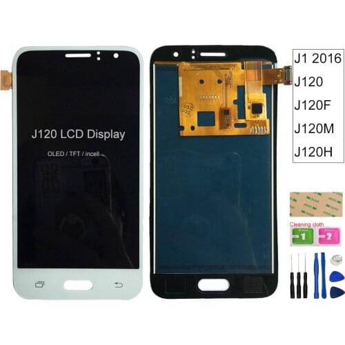 FTF LCD J120 For Samsung Galaxy J1 2016 J120 J120F J120M J120H LCD Display Touch Screen Digitizer Sensor Panel Repair Parts