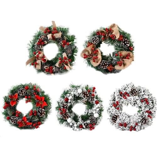 Exquisite Christmas Garland Hanging Wreath Door Indoor Outdoor Xmas Tree Fireplace Windows Decoration Family Gift