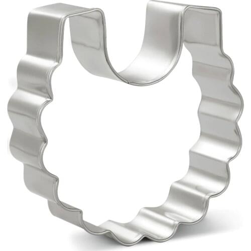 KENIAO Bib Cookie Cutter for Baby Shower & Birthday Biscuit / Fondant / Pastry / Sandwiches Cutter - Stainless Steel