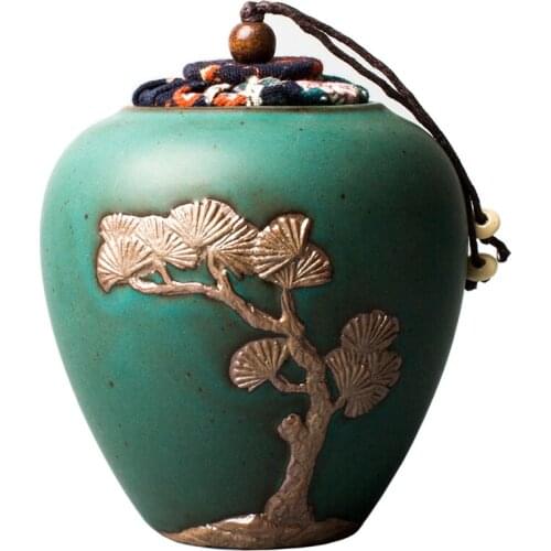 Ceramic tea canisters handmade tea containers chinese tea accessories