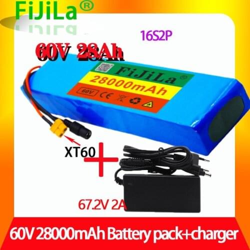 16s2p 60V28AH 1000W Lithiumion Battery 67.2V28Ah electric bike electric wheelchair battery emotorcycle battery xt60 plug+charger