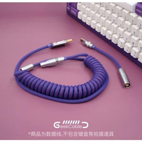 GeekCable Handmade Customized Mechanical Keyboard Data Cable For GMK Theme SP Keycaps Filco MINILA Customized Mysterious Purple