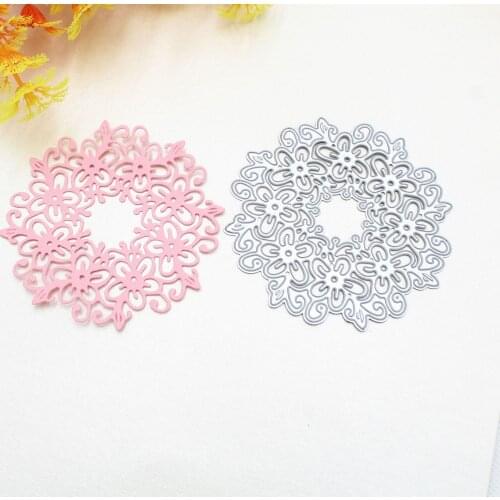 Flowers Lace Circle Wreath Metal Cutting Dies 2021 New Diy Molds Scrapbooking Paper Making Die Cuts Crafts