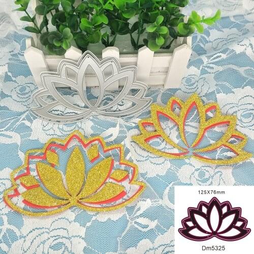 2021 new lotus metal cutting mold, hollow out paper cut, scrapbook embossed card, photo album decoration, DIY craft