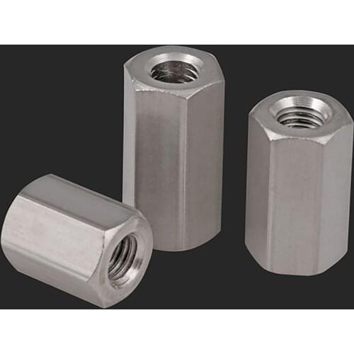 Hex Rod Coupling Nuts 304 A2 Stainless Hex Connector Nut M5 M6 M8 M10 M12 M24