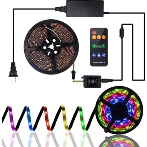 5M 10M Music Led Mood Light Strip RGB Neon Ribbon Waterproof Diode Tape With Remote Controller For Bedroom ,Kitchen, Living Room