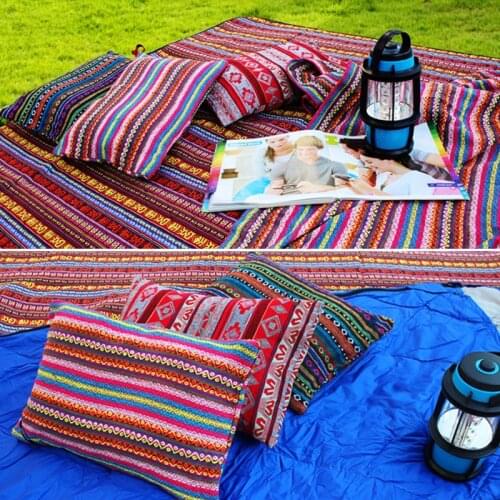 Mexican Indian Ethnic Style Striped Pillowcase Cushion Cover for Home Sofa Outdoor Picnic Decoration Pillowcase Covers with Bag