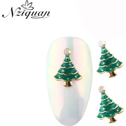 New Christmas tree NZIQUAN Christmas series 10 pieces a pack of 8*10mm small objects nail decoration 3DDIY nail art