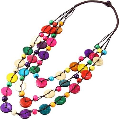 Newest jewelry vintage colorfull beads necklace & pendant fashion Clothing Accessories bohemian statement maxi necklace