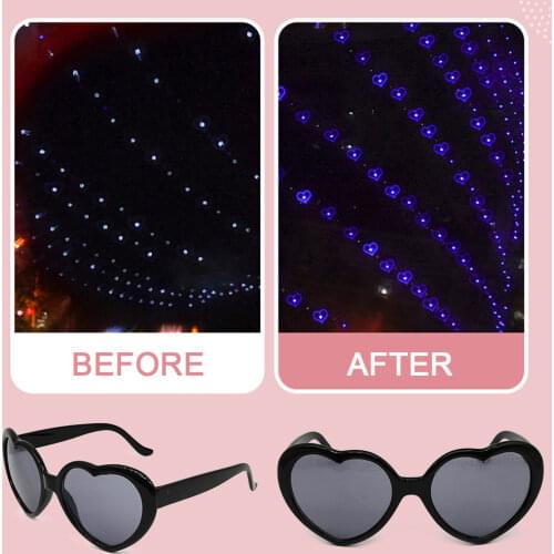 New Heart-shaped Lights Become Love Special Effects Glasses Love Glasses At Night Net Red Glasses Fashion Sunglasses Women Gift