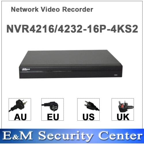 Original english dahua NVR4216-16P-4KS2 NVR4232-16P-4KS2 replace NVR4216-16P NVR4232-16P H265 H264 8POE ports