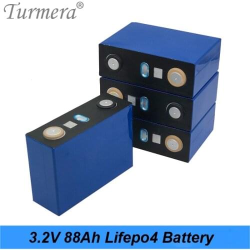 Turmera 3.2V 88Ah Lifepo4 Rechargeable Battery Lithium Iron Phosphate Cell to 12V 24V 48V Uninterrupted Power Supply 16Piece/Lot
