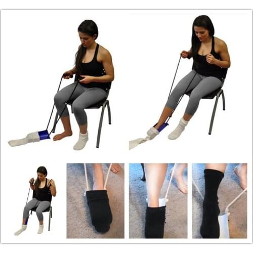 Wearing a sock aid support Appliance, DISABILITY AID PVC Sock Aid Stocking elderly Disability Assist Help Tool
