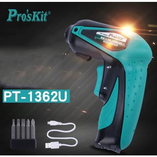 PT-1362U USB Li-ion cordless Electric Screwdriver power tools electric drill with spare drill bits