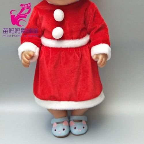 Doll Christmas Santa Claus dress hat for 18 inch bebe doll winter clothes girl Christamas New year gift