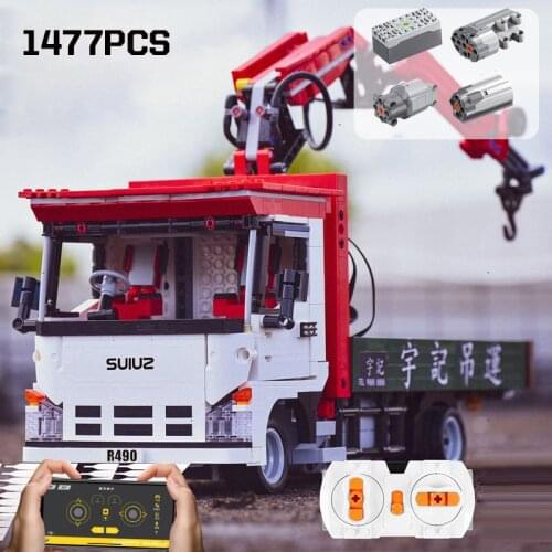 Diy Creative Assmbly Rc Crane Truck Telescopic Boom Rotaable Platform Lift Air Pressure Openable Door App Control Childrens Toy