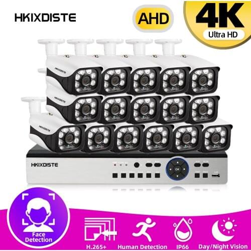 CCTV Camera System DVR 5MP 4CH Full HD 1080P/2MP HDMI Interface 2PCS Indoor Mini Dome camera 2pcs outdoor Bullet metal-House Cam