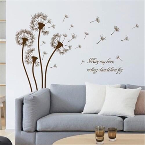 Dandelion Wall Sticker Self-adhesive Waterproof DIY For Bedroom Living Room Bathroom Wardrobe TV Background Decoration Wallpaper