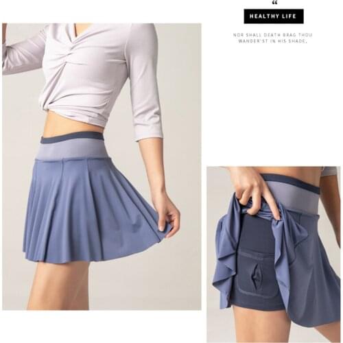 2 In 1 Running Yoga Skirt Sexy Tennis Sport Skirt Skorts Women Push Up Exercise Training Short Fitness Gym Skirts Workout Shorts