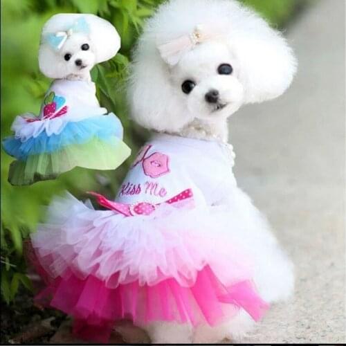 Cheap Skirt Clothing For Dogs Chiwawa Female Dog Dresses Petstyle Fafa Tutu For Dog Puppy Clothes Princess Dog Wedding Dress