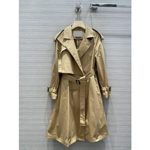 Trench Luxury Brand Women High Quality 2021 Autumn New Long Sleeve Belt with Label Loose Casual Streetwear Windbreaker Coat