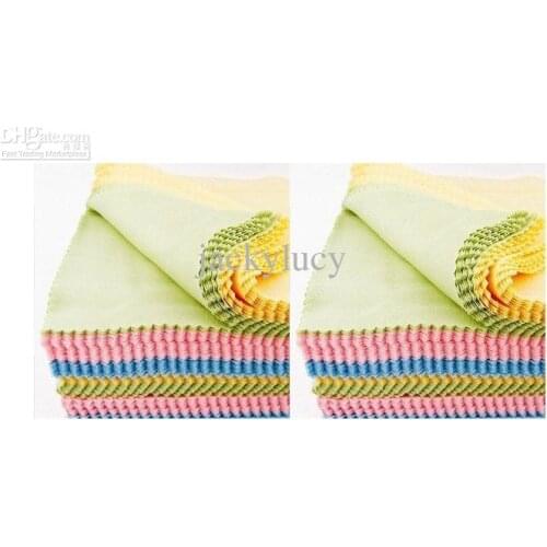 1000pcs/lot 14x14cm Colorful microfiber eyeglasses cleaning cloth eyewear glasses lens cleaning cloth Free Shipping quickly send