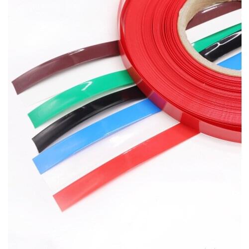 12mm wide Φ7mm PVC heat shrinkable tube, multi-color optional electrolytic capacitor battery packaging holster