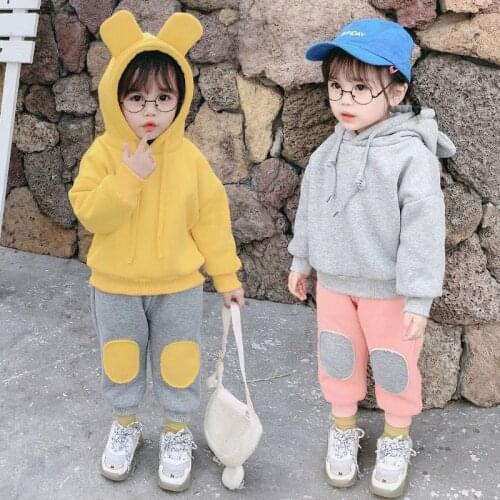 Autumn Winter Children Boy Girl Baby Clothes Sets Fashion 2021 Casual Hoodies Sweatshirt + Pants 2Pc Kids Suit Jacket Tracksuits