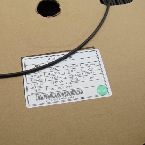 200Meters/roll 3mm Heat Shrink Tube Sleeving Wrap Set