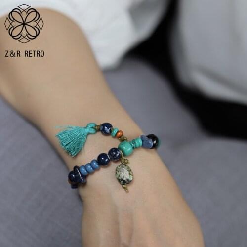 2021 Fashion Bracelet & Bangle with Beads and Tassel Vintage Suspension Pendant Trend Costume Jewelry for Women Unusual Things