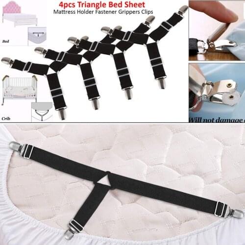 4pcs Elastic Bed Sheet Grippers Clip Mattress Cover Fixed Blankets Holder Fasteners Anti-slip Belt Clips Home Textile Gadget #P2