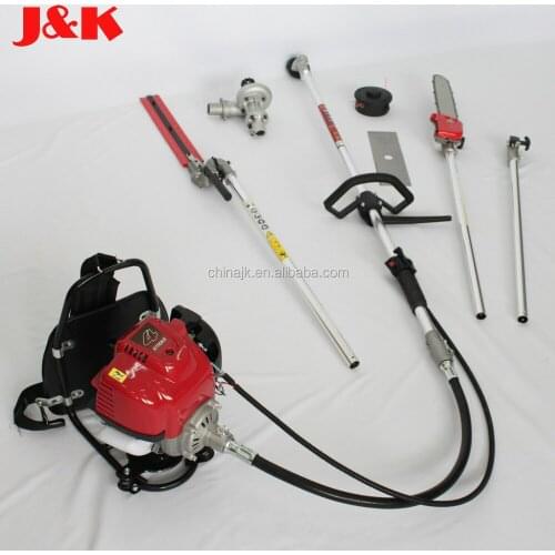 4-Stroke Backpack Multifunction Garden tools with Brush cutter pole hedge trimmer pole chainsaw water pump