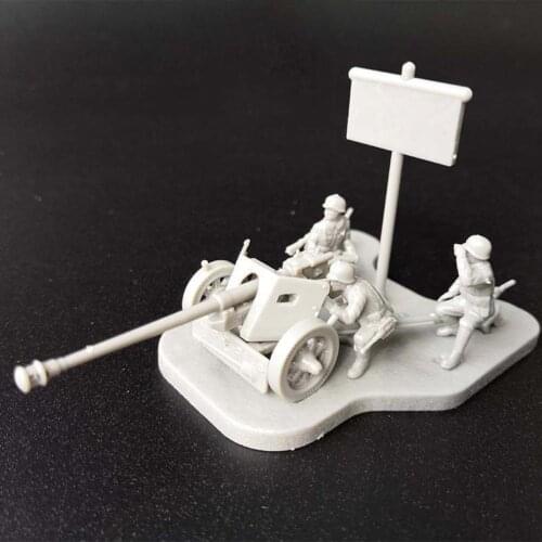 4D 1/72 Scenario PAK40 Cannon Tank DIY Assembly Unpainted Model Toy Kids Gift