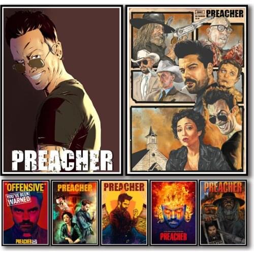 5D DIY Diamond Painting Tv Show Preacher Diamond Embroidery Full Round Drill Rhinestone Diamond Mosaic Picture Home Decoration