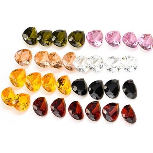7x10mm 20pcs Super flash Drop shape zircon pointback rhinestones diy High-end clothing accessories