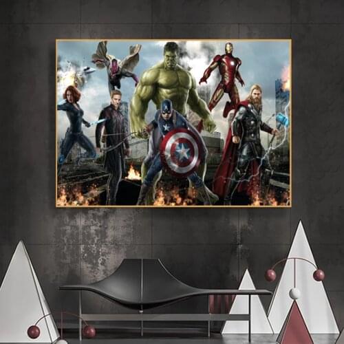 Diamond Painting Marvel Avengers Anime Captain America Superhero Iron Man Hulk Posters Wall Art Pictures for Living Room Decor