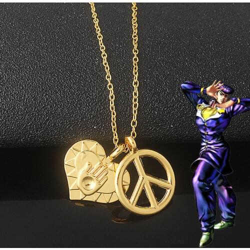 Anime Adult JoJo S Bizarre Adventure Keychain Necklace Higashikata Josuke Key Ring Pendant Pendant COS Accessories Costume Props