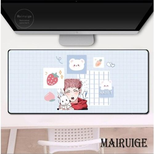 Anime Jujutsu Kaisen Gaming Large Rubber Cute Pink Girly Mouse Pad Computer Mousepads XXL Lock Edge Mause Pad Keyboard Desk Mat
