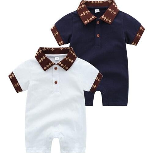 New Summer BrandsBaby Short Sleeve Turndown Sport Clothes Romper for Children Jerseys Baby Boy Uniform Toddler Clothes