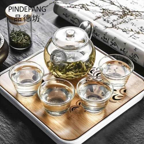 Vehicle Travelling Teaset Portable Carry Case Kit for Outdoor Can Bamboo Tea Tray Green Te pot 4 cups Celebrating Birthday Gift