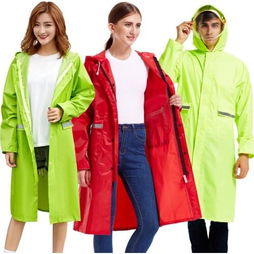 Mid-Length Raincoat Womens Waterproof Full Body Electric Car Hiking Adult Men Outdoor Single Plus One-Piece Fashion Rain Coat