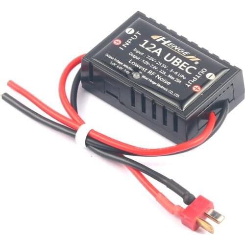 HENGE 12A UBEC Switch Mode BEC Voltage Stabilizer Output 5V / 6V / 7.4V 12A Max 20A Input 3S-6S Lipo 7V-25.5V for RC Airplanes